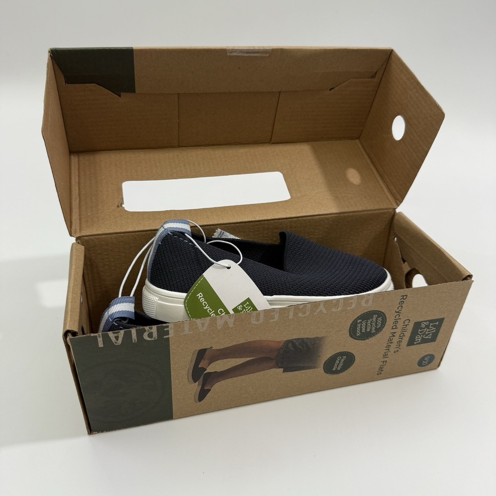 NEW Lily & Dan Toddler Recycled Material Flats Slip-On Sneakers Blue Size 9/10 - Picture 2 of 12